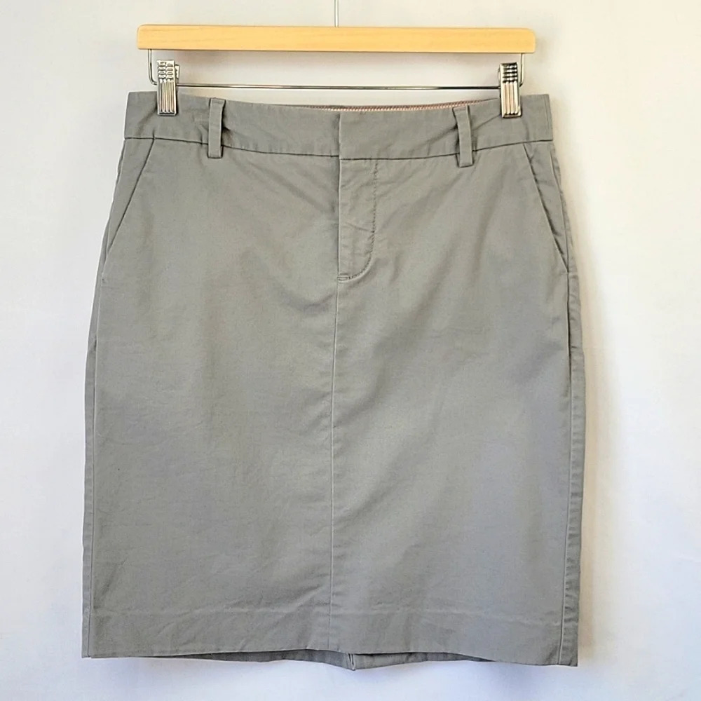 Eddie Bauer Cotton Twill Pencil Skirt Gray Size 4